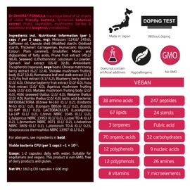 Dr. Ohhira Deluxe 12 Strains of Lab 5 Years of Fermentation Postbiotic Metabolites Vitamins Minerals Amino Acids and Organic Acids Vegan 30 Capsules