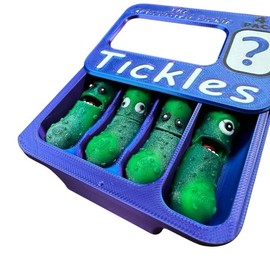 Tickles The Pickle 3D Printed Fidget Toy Pack - 3 Green Pickles & Mystery Pickle - 4 Pack for Ages 6-8 Years