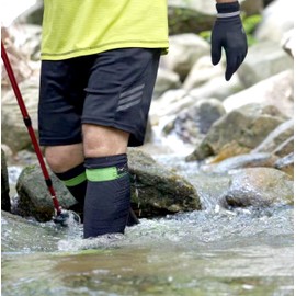 OTTERSHELL Waterproof socks winter knee-high for outdoor activities, breathable, outdoor activities such as mountain hiking, unisex., Black-Long