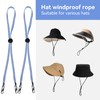 2Pcs Windproof Rope for Hat, Flexible Adjustable Hat Strap Removable