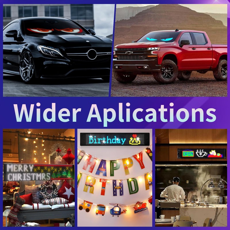 2PCS Synchronized Devil Led Eyes Light for Car Windshield, 15"x4"