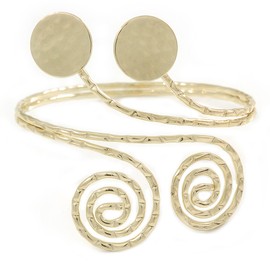 Avalaya Hammered Circles And Swirls Upper Arm/Armlet Bracelet/Gold Tone/Adjustable