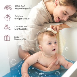 Momcozy Soft & Absorbent Baby Washcloths - 4 Layer Design| Medium Thickness| Premium Cotton for Newborns' Skin-Great for Bathing, Wiping & on-The-go Use, Shower Gift and Essential(5 Pack, 10x10 inch)