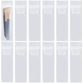 GORGECRAFT 15Pcs EVA Make Up Brush Guard Protectors Cosmetic Makeup Brush Pen Shaper Case Cover Organizer Portable Bags Storage for Women Ladies Travel Handbag Supplies White 21.2x6.2cm
