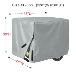 Porch Shield Waterproof Universal Generator Cover 38 x 28 x 30 inch - for Most Generators 5500-15000 Watt, Gray