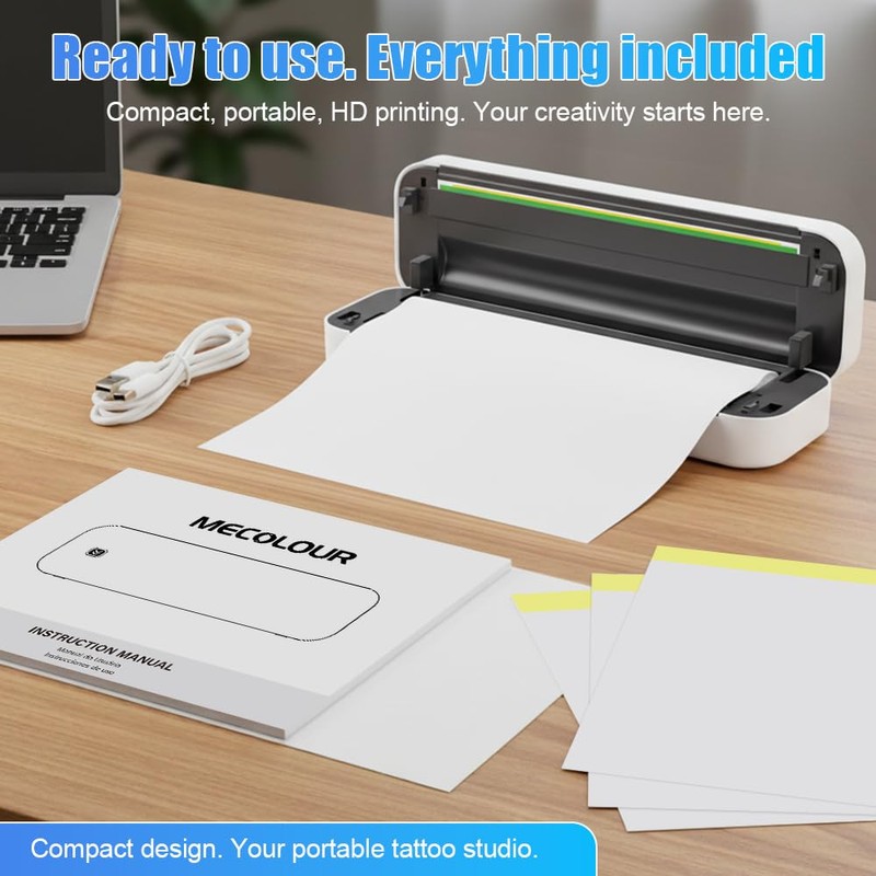 Tattoo Stencil Printer, GD88 Portable Thermal Tattoo Printer with Thermal