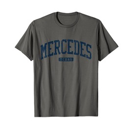 Mercedes Texas TX College University Style Blue T-Shirt