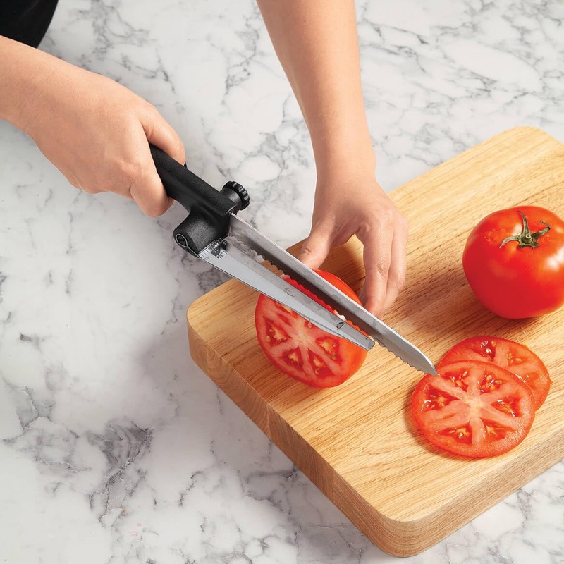Fox Valley Traders Knife with Adjustable Slicing Guide by Chef's