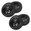 HOBBYPOWER 4pcsホイール リム & ゴムタイヤ(フロント & リヤ) 適用RC 1/10off roadオフロードカー＆バギー