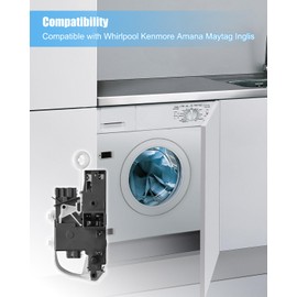 Front Load Washer Door Latch Assembly Compatible with Whirlpool Kenmore Amana Maytag Inglis, Replaces WPW10253483 W10253483 8540772 8540222 1515091 EDR15091X1 PS11751211 AP6017910 EAP11751211