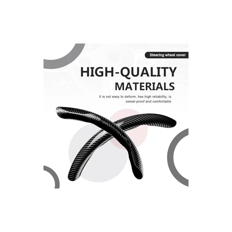 3pcs Universal Carbon Fiber Steering Wheel Cover - Anti-Slip &