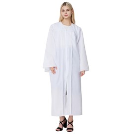 Unisex Matte Choir Robes for Church &Graduation Gown Only,Graduation Robe,Pulpit Robes and Judge Robes White