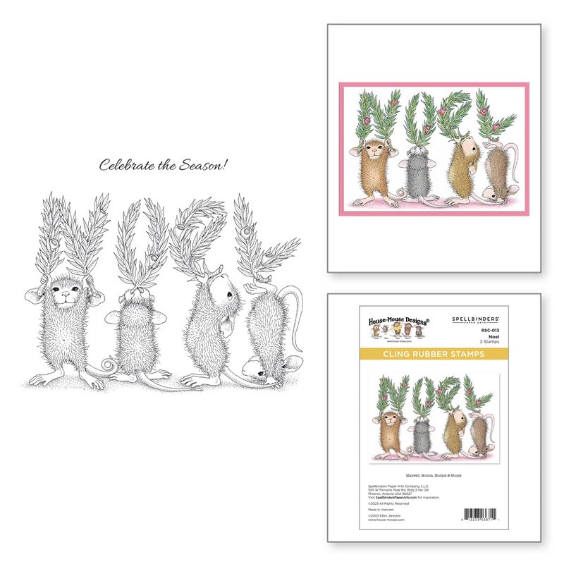 Spellbinders Noel Cling Rubber Stamp Set from The House-Mouse Holiday