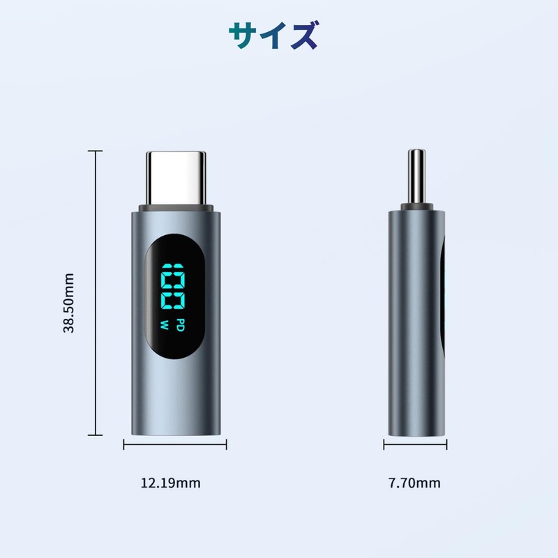 YFFSFDC USB Type C Converter Adapter, LED Watt Screen Display,