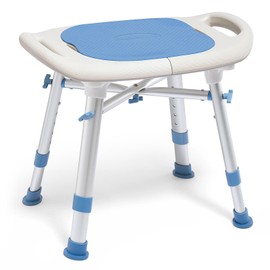 OasisSpace Shower Chair for Inside Shower,Upgrade Design Shower Stool 400lbs,Portable Shower Seat for Inside Tub,Tool Free Bath Chair for Elderly with 60% Enlarged Seat (Blue)
