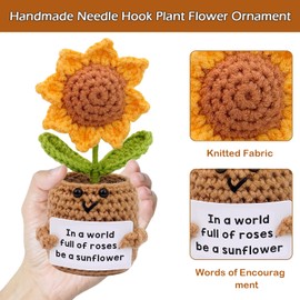 YUXIYAN Positive Sunflower Lovers Crochet Gifts for Women Men Mom Dad Friends Wife Coworkers Teacher,Birthday,Christmas, Anniversary,Encouragement,Thank You Gifts,Rooting for You
