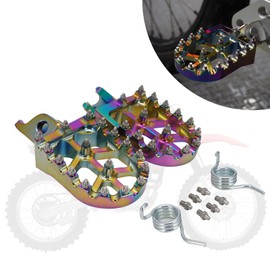 BAOUFF Dirt Bike Foot Pegs with Springs,Quench CNC 7075 Dirtbike Footpegs Pedal Rests for Dirt Bike Surron Light Bee S/Light Bee X/X160/X260/PRO SS