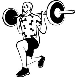 Weightlifter with Barbell Behind Neck Bodybuilding Decal - Home Gym Fitness Decal for Walls Doors with Man Lifting Barbell - Gym Wall Decals Large Image of Sportsman
