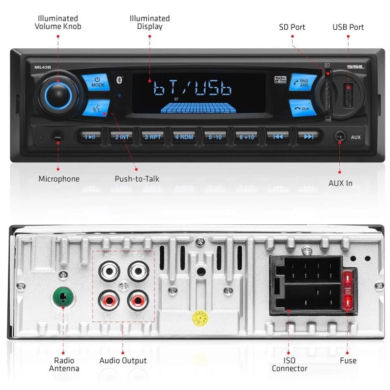 SSL/ American International Bluetooth Car Stereo Single DIN AM/FM Radio