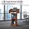 MAHANCRIS Podium Stand, Lectern with 4-Tier Storage, Pulpit with Reinforced