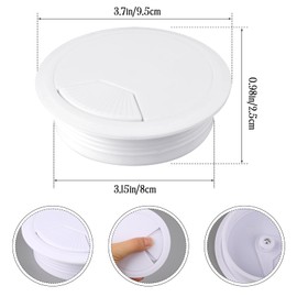2PCS 80mm 3.15 Inch Cable Grommets White Desk Grommet Cord Cable Table Grommet Desk Wire Hole Plug Cover for Cables and Cords Management