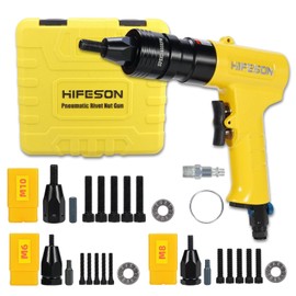 HIFESON Pneumatic Thread Insert Tool with M6 & M8 & M10 Self-Locking Head Gun,Quick-Change Mandrels,Industrial Grade Adjustable Speed Rivet nut Tool