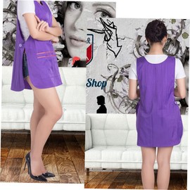 Beavorty Barber Apron Barbers Uniform Comfortable Fit Waterproof Breathable Pockets for Small Items Purple Salon Dress