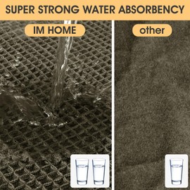 Waffle Bath Mat Oliver Green 32"x20", Boho Woven Modern Bathroom Rug Mat, Absorbent Non Slip Bathroom Floor Mat, Soft Washable Bath Rugs with Tassels for Bathroom, Bedroom, Kitchen, Shower, Tub