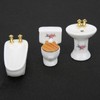 1/24 Dollhouse Miniature Bathroom Set Simulation Ceramic Bathtub Toilet Sink