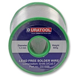 Duratool D01688 Lead Free Solder Wire, 1.2mm, 500g