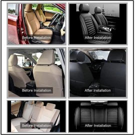 Unbranded PU Leather Front&Rear 5-Sits Car Seat Cover For KIA Seltos 2021-2024 Accessories