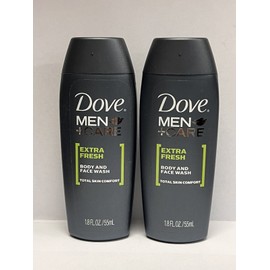 Dove Men + Care Extra Fresh Body Wash and Face Wash 1.8 fl oz/55mL (2 Pack)