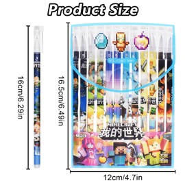 FRPABCF Erasable Gel Pen - Erasable Gel Pen Set, with Thermo-Sensitive Erase Ink, a Variety of Ink Colours and Barrel Designs, 0.7 mm Tip (My World 12 Erasable Pens)