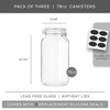Airtight Glass Jars with Lids Set of 3. 78oz Glass