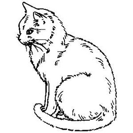 Art Stamps Cat Stamp, Black