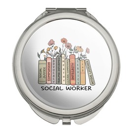 GRAPHICS & MORE Social Worker Books Compact Travel Purse Handbag Makeup Mirror