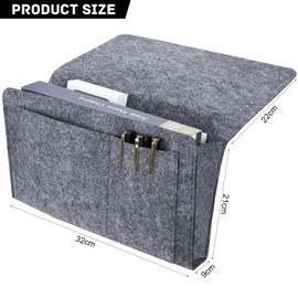 Acooruiteng Bedside Storage Pocket Bedside Organiser Anti-Slip Felt Hanging Organizer Bag Bed Storage Pocket Bedside Caddy for Bed Sofa for Books Glasses Phone Remote Accessories Dark Grey