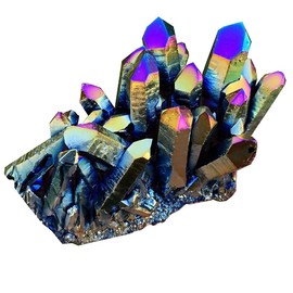 Bagima Crystal Gemstone Specimen Natural Colourful Rainbow Crystal Stone Natural Rock Crystal Cluster Geode Stone Home Decor (Angel)
