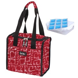 Nicole Miller 11" Insulated Lunch Box Portable Cooler Bag - Signature Red
