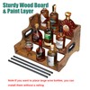 AT-VALY 3-Tier Liquor Bottle Display Shelf, Iron&MDF Countertop Wine Rack,
