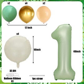 Jwssor 1st Birthday Decorations,First Jungle Theme,Wild One Birthday Safari 1 Year Old Animal Balloons for Boy