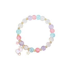 WJR Lovely Bead Bunny Pendant Bracelet Spring Festival Easter Bracelet Happy Easter Jewelry Gift(D)
