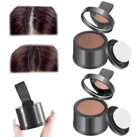 2Pcs Root Cover Up Root Touch Up Powder Hairline Powder for Women Dark Brown ＆ Light Brown Hair Loss Concealer Water & Sweat Resistant Hairline Powder for Thinning Women Men