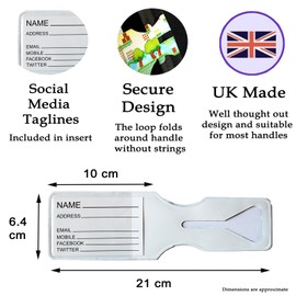 (25+ Designs) 3 Pack Luggage Tags Name Tag Suitcase Labels with Social Media Address ID Card Travel Holiday for Checked Luggage Hand Bag Strap - ONE Loop No Strings (3X Keep Calm Scotland Tags)