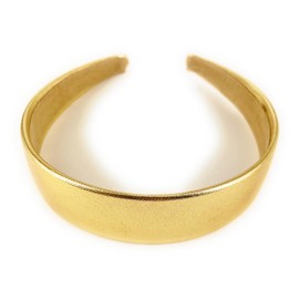 Gold shiny faux leather headband textured 1 3/16 inch wide hair band accessory classic style