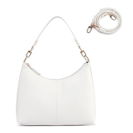 Keyli shoulder bag for women Small Tote Handbags Purse Trendy Zip Leather Crossbody Bags with Adjustable Strap White