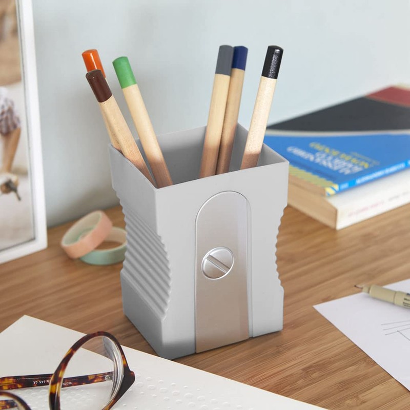 balvi Sharpener Pencil Holder Grey in the Shape of a