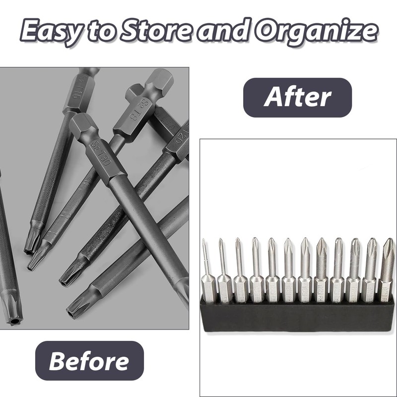 5 Pcs Hex Bit Holder,12 Holes Hex Bit Organiser,Plastic Drill