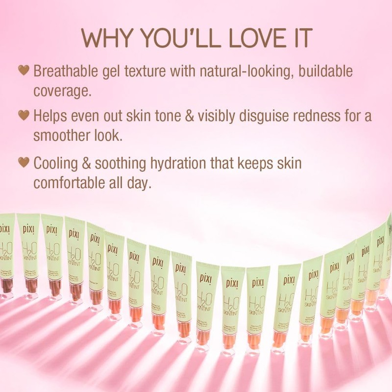 Pixi H2O SkinTint | Tinted Face Gel Moisturizer | Lightweight