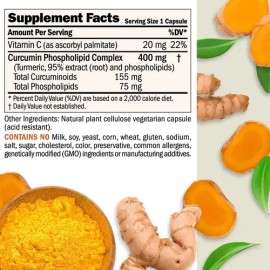 Curcumina Andrew Lessman Alta Absorción – Turmeric 400 mg con 60 Cápsulas